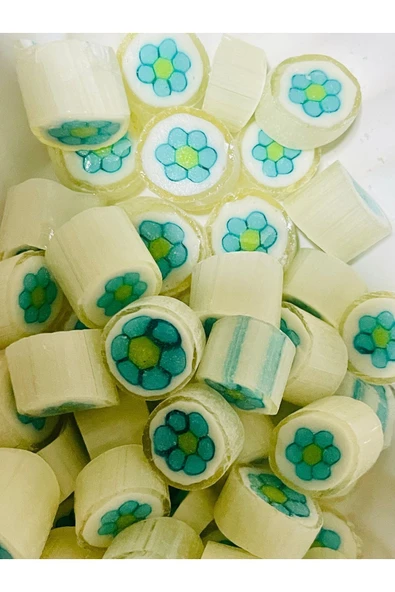 ŞEKERCİYAŞAR Mavi Çiçek Desenli Lolly Akide Şeker 100 Gr.