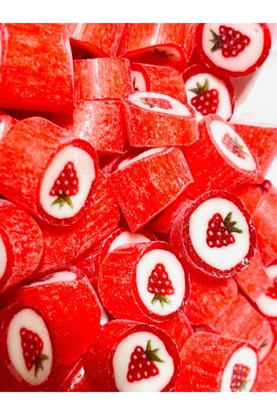 ŞEKERCİYAŞAR Çilek Desenli Lolly Akide Şeker 250 gr - 1