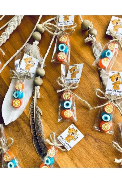 ŞEKERCİYAŞAR 3'lü Portakal Temalı Doğum Günü, Babyshower, Düğün, Sünnet, Mevlüt, Yaş Günü Şekeri 10 Adet ürün görseli