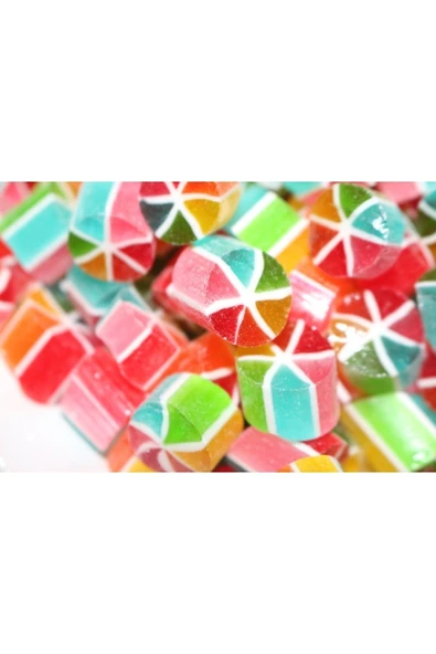 ŞEKERCİYAŞAR Gökkuşağı Dilim Akide Lolly Akide Şeker 500 Gr - Resim 3