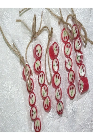 ŞEKERCİYAŞAR Vişne Desenli Parmak Lolly 100 Adet - 2