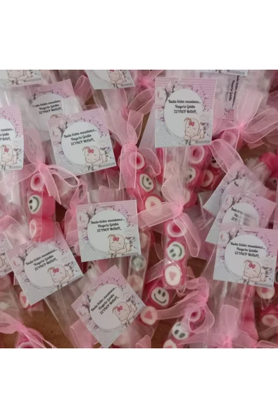 ŞEKERCİYAŞAR Pembe Temalı Babyshower, Mevlit,Doğum Günü, Düğün, Nişan Şekeri 25 Adet ürün görseli 1