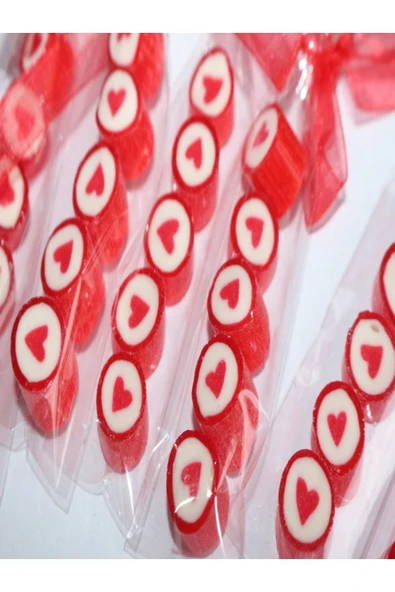 ŞEKERCİYAŞAR Kırmızı Kalp Parmak Lolly 12 Adet - 4