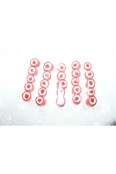 ŞEKERCİYAŞAR Çilek Desenli Parmak Lolly 50 Adet - 3