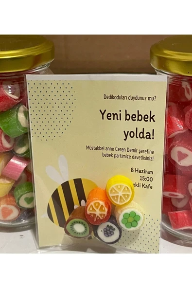 ŞEKERCİYAŞAR Baby Shower - Mevlit - Sünnet - Doğum Günü Pembe Gülenyüz Bebek Şekeri 50 Adet - 4