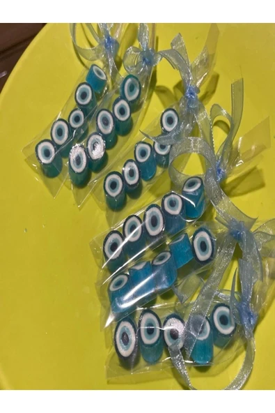 ŞEKERCİYAŞAR Mavi Nazar Boncuğu Parmak Lolly 12 Adet - 3