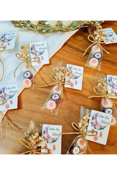 ŞEKERCİYAŞAR 3'lü Pembe Çiçek Temalı Doğum Günü, Babyshower, Düğün, Sünnet, Mevlüt, Yaş Günü Şekeri 10 Adet ürün görseli