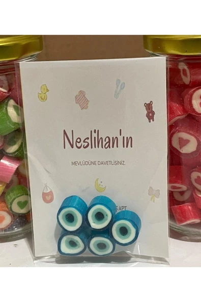 ŞEKERCİYAŞAR Baby Shower - Mevlit - Sünnet - Doğum Günü Pembe Gülenyüz Bebek Şekeri 25 Adet - Resim 5