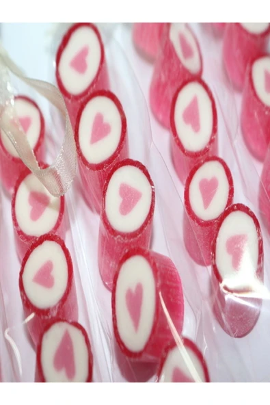 ŞEKERCİYAŞAR Pembe Kalp Parmak Lolly 12 Adet - 1