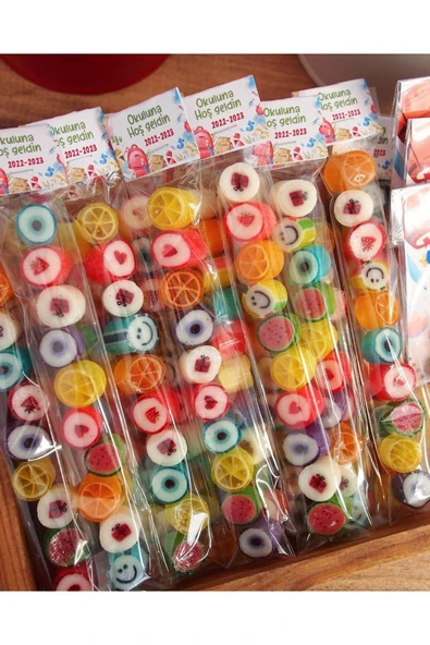 ŞEKERCİYAŞAR Kırmızı Gülenyüz Desenli Parmak Şeker 10 Adet - Resim 4