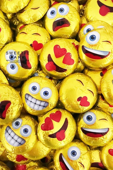 Sweetie Park Choc Choc 15 Adet Funny Smileys Emoji Para Pinyata Hediyelik Bayram Çikolatası - 1