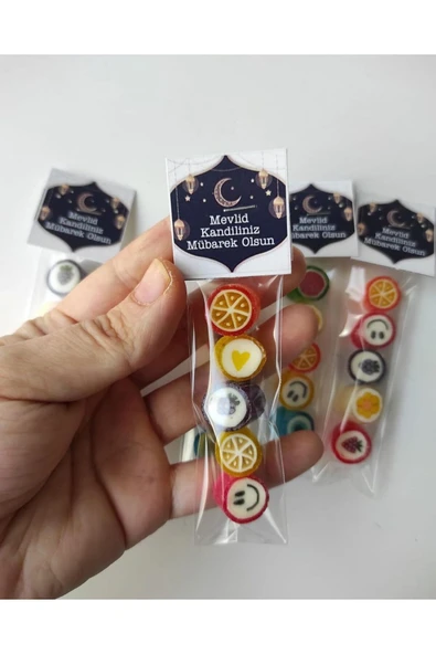 ŞEKERCİYAŞAR Kandil-Mevlit-Dini Günler Özel Etiketli Hediye Şekeri 100 Adet