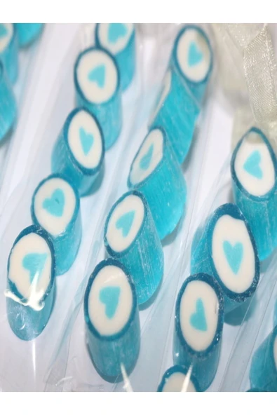 ŞEKERCİYAŞAR Mavi Kalp Parmak Lolly 24 Adet - 1