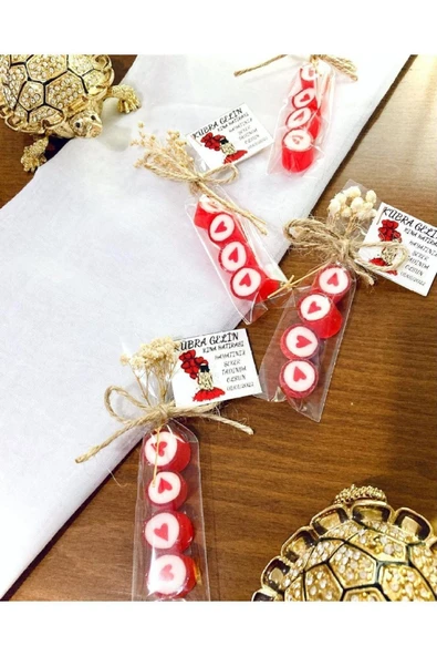ŞEKERCİYAŞAR Kırmızı Kalp Düğün, Nişan, Kına, Doğum Günü Şekeri 50 Adet ürün görseli