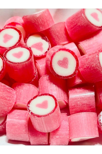 ŞEKERCİYAŞAR Pembe Kalp Desenli Lolly Akide Şekeri 100 Gr. - 1