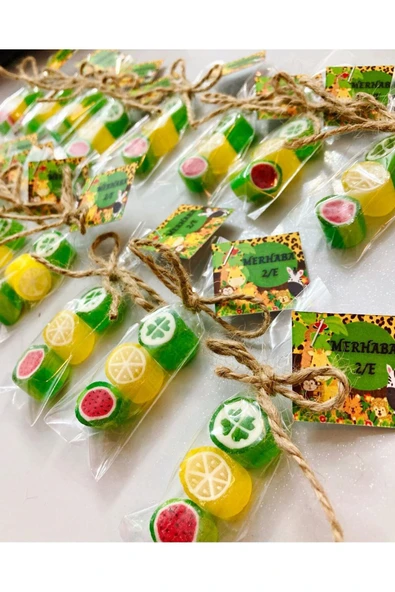 ŞEKERCİYAŞAR Safari Temalı Doğum Günü, Babyshower, Yaş Günü Hediye Şeker 10 Adet - 1