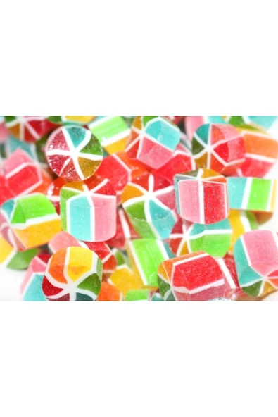 ŞEKERCİYAŞAR Gökkuşağı Dilim Akide Lolly Akide Şeker 500 Gr - Resim 2