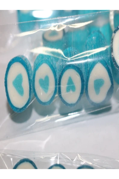 ŞEKERCİYAŞAR Mavi Kalp Parmak Lolly 24 Adet - 2
