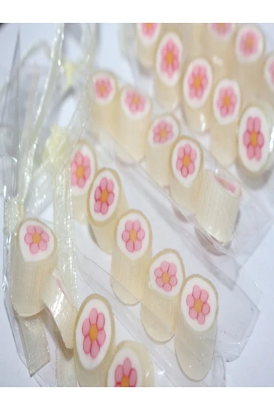ŞEKERCİYAŞAR Pembe Çiçek Parmak Lolly 50 Adet ürün görseli