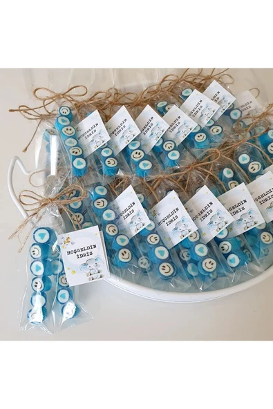 ŞEKERCİYAŞAR Nazar Desenli Düğün, Babyshower, Doğum Günü, Mevlit, Nişan Şekeri 50 Adet - 1