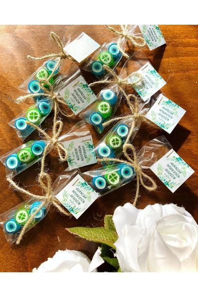 ŞEKERCİYAŞAR 3'lü Doğum Günü, Babyshower, Düğün, Sünnet, Mevlüt, Yaş Günü Şekeri 10 Adet - 1