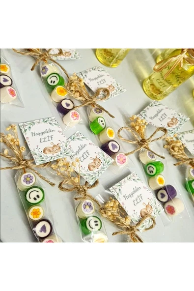ŞEKERCİYAŞAR Karışık Meyve Desenli Düğün, Babyshower, Doğum Günü, Mevlit, Nikah, Nişan Şekeri 50 Adet - 1