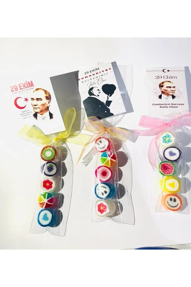 ŞEKERCİYAŞAR Atatürk Temalı 29 Ekim Kutlama Hediye Akide Şekeri 50 Adet ürün görseli