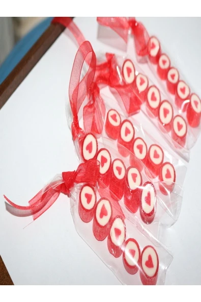 ŞEKERCİYAŞAR Kırmızı Kalp Parmak Lolly 100 Adet - 2