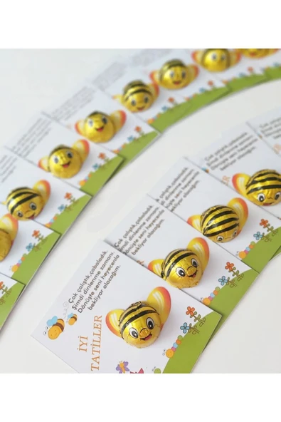 ŞEKERCİYAŞAR Arı Çikolatalı İyi Tatiller- Okul- Çocuk- Karne Hediyesi 25 Adet - 2