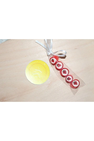 ŞEKERCİYAŞAR Çilek Desenli Parmak Lolly 50 Adet - 1