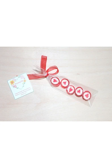 ŞEKERCİYAŞAR Kırmızı Kalp Parmak Lolly 100 Adet - 1