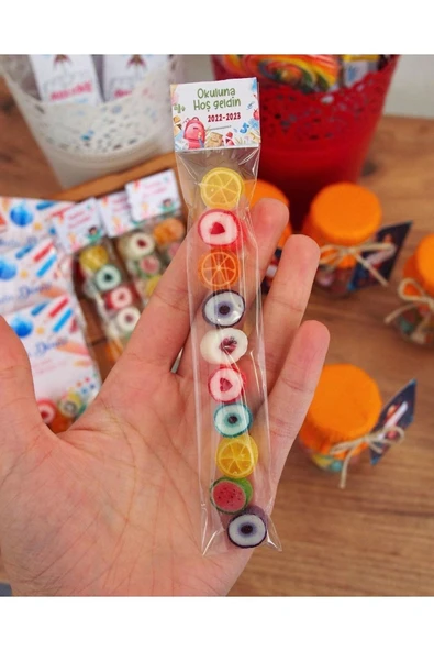 ŞEKERCİYAŞAR 10'lu Özel Doğum Günü, Yaş Günü, Kurumsal, Okul Hediye Parmak Şeker 50 Adet