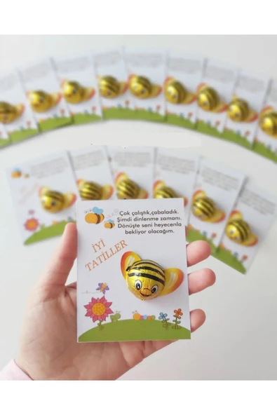 ŞEKERCİYAŞAR Arı Çikolatalı İyi Tatiller- Okul- Çocuk- Karne 100 Adet