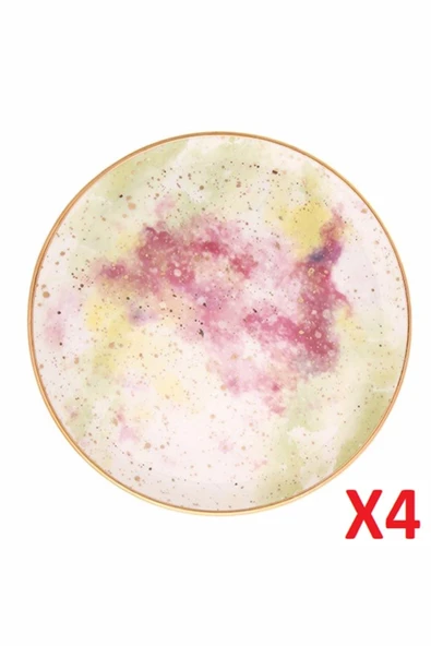 Porland Cosmos Desen Düz Tabak 24cm 4'lü 04alm006665