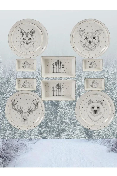 Porland Forest Kahvaltı Ve Servis Takımı 4 Kişilik 14 Parça