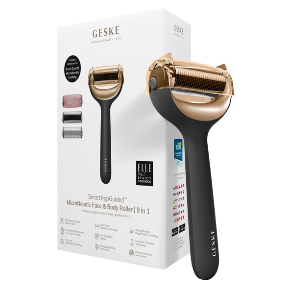 GESKE Mikro İğneli Buz Başlığı Pembe Kuvars Başlıklı Dermaroller MicroNeedle Face Body Roller ürün görseli