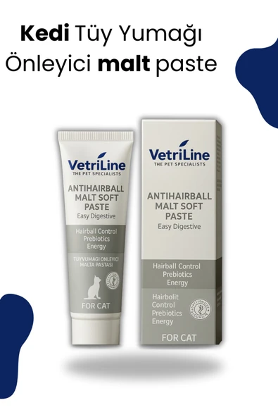 vet advice Anti-hairball Malt Macun 100gr (TÜY YUMAĞI ÖNLEYİCİ VE SİNDİRİM DÜZENLEYİCİ PASTE) ürün görseli 1
