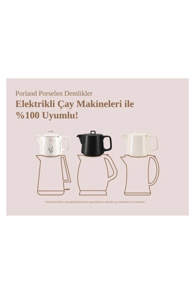 Porland BOTANİCAL DESEN 10 KAPAKLI DEMLİK 1000 CC - 2