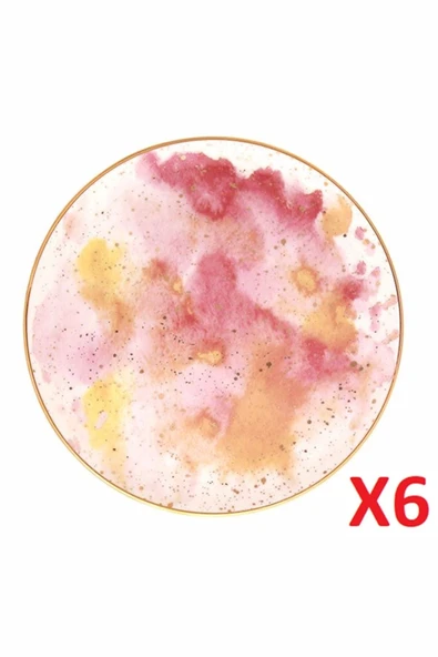 Porland Cosmos Desen Düz Tabak 24cm 6'lı 04alm006663