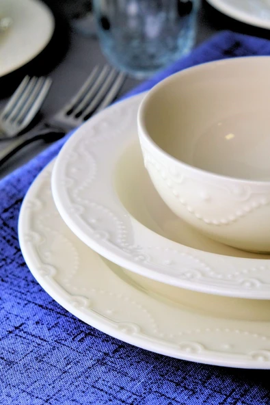 PORSER Zincir Transparan Yemek Takımı 6 Kişilik 24 Parça Znc24yk - Resim 2