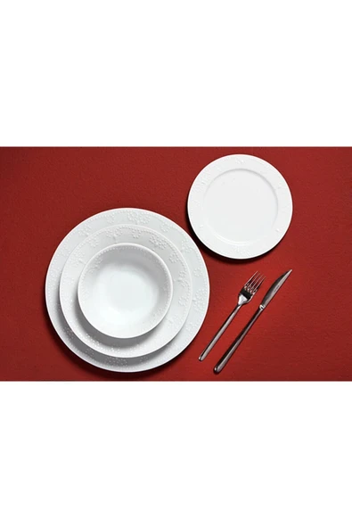 Porland Helis Beyaz 24 Parça 6 Kişilik Yemek Takımı