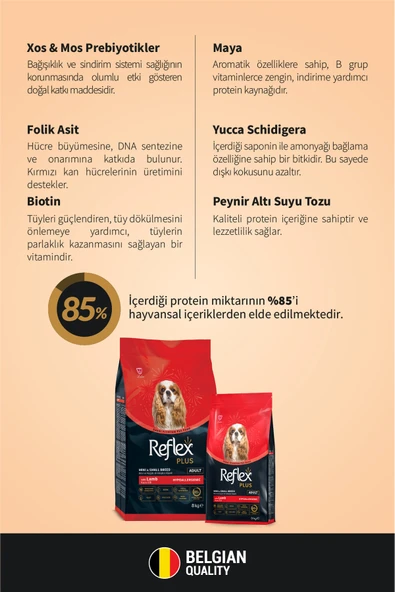 Reflex Plus Mini Small Kuzulu Ve Pirinçli Küçük Irk Yetişkin Köpek Maması 8 Kg - Resim 4