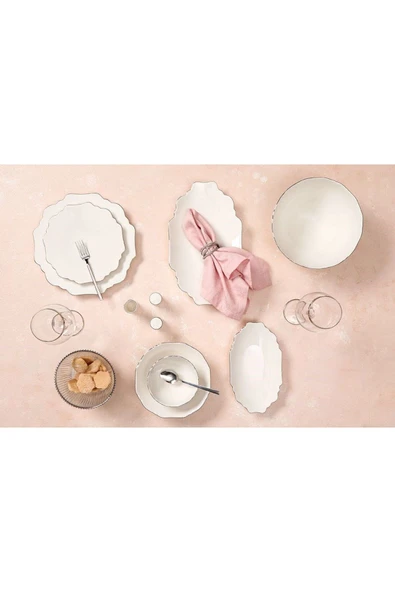 Porland 04ALM007993 Tide Platin 58 Parça 12 Kişilik Yemek Takımı ürün görseli 1