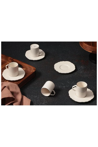 Porland Platin 4 Kişilik Kahve Takımı 80cc