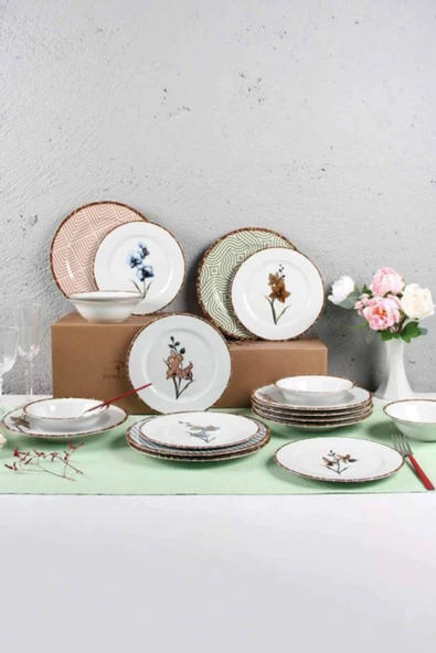 Porland Azelya 24 Parça 6 Kişilik Yemek Takımı