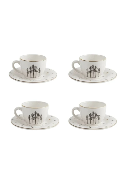 Porland Forest 8 Parça 4 Kişilik Kahve Fincan Seti