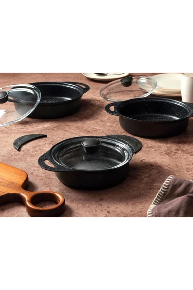 Porland ANOLON SİYAH SAHAN TAKIMI 6 PARÇA