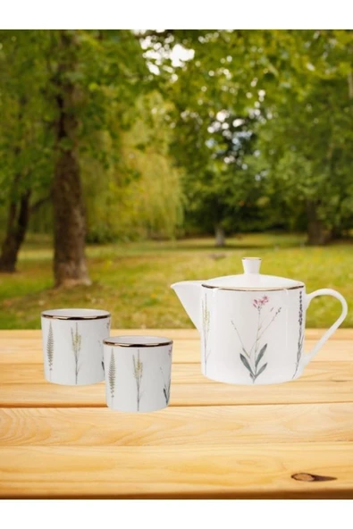 Porland Botanical Çay Seti 3 Parça, Demlik, Bardak
