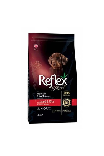 Reflex Plus Orta Ve Büyük Irk Kuzulu Ve Pirinçli Yavru Köpek Maması 3 Kg ürün görseli 1