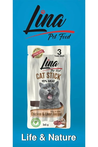Lina Lezzetli Kedi Tavuklu Ödül Stick 3'Lü ödül maması ürün görseli 1